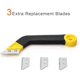 thumbnail image 3 of Herramienta removedora de lechada, raspador de placa de lechada con 3 cuchillas de repuesto, raspadores de azulejos, para limpieza de azulejos de piso doméstico, 3 of 5