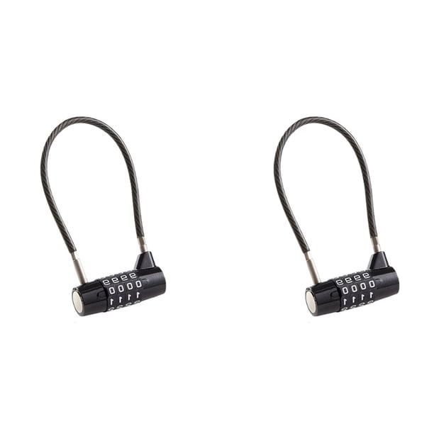 2X Cerraduras de Equipaje, Candados de Seguridad para Maletas de 4 Dígitos, Candado de Combinación para Maletas Candado de Viaje con Cable Flexible, Candado para Bicicletas