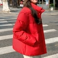 thumbnail image 6 of Sanbonepd Womens Coats Fall Winter Leisure Long Sleeve Standing Neck Parkas for Women, 6 of 7
