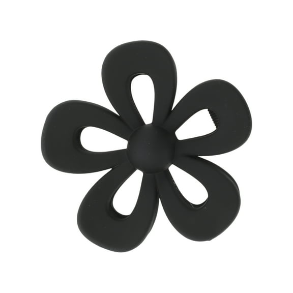 Unique Bargains 1 Pc Frosted Flower Hair Clips Hairdo Clip for Home Black