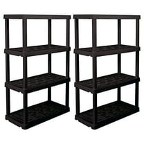 Hyper Tough Garage Shelving Unit Heavy Duty 4-Tier 56"H x 18"D x 36"W 2-Pack Black-600 lb Total Capacity