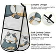 thumbnail image 2 of Yayeee Double Oven Mitt Kitchen Heat Resistant Baking 35" x7" Quilted Glove, Blue Cute Cat, 2 of 6