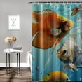 thumbnail image 2 of Creowell Fish Shower Curtain, Colorful Design Types of Pacific Swimming Animal Mackerel Salmon and Sea Bass Exotic Wild Life Theme, Cloth Fabric Bathroom Set with Hooks White, 2 of 7