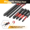 thumbnail image 4 of 7pcs PH1 + PH2 Phillips Screwdriver Bit Set 2" + 4" Long 1/4" Hex Shank Magnetic Cross Head Screw Driver Drill Bits, 4 of 7