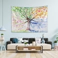 thumbnail image 5 of Four Seasons Tree Tapestry Wall Hanging Tapestries Happy Colorful Hippie Psychedelic Art Polyester Carpet Wall Decorative for Living Room Bedroom 60x51inch, 5 of 7