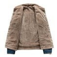 thumbnail image 3 of Men's Warm Sherpa Lined Denim Jacket Button Pockets Classic Trucker Outerwear Dark Blue M, 3 of 9