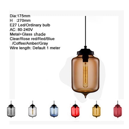

Livesture Simple Modern Color Restaurant Bar Glass Chandelier Style1 Red