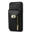thumbnail image 4 of Mantto for iPhone 8 Plus/7 Plus Back Zipper Wallet Case with Detachable Shoulder Strap,Luxury Metal Buckle Card Slots Shockproof Premium PU Leather Stand Crossbody Phone Case for Women Men,Black, 4 of 13