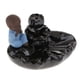 thumbnail image 5 of Quemador de incienso de cerámica con reflujo de monje pequeño, soporte para incienso, decoración del hogar Azul, 5 of 8