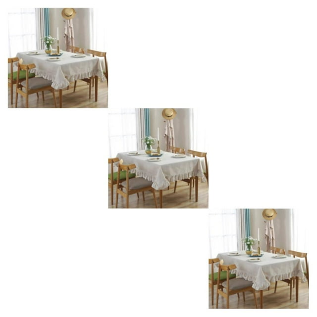 maskred Wide Application Rectangular Tablecloth Easy Wash And Vintage Style For Any linen 140*180CM 3Set