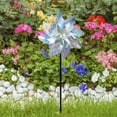 thumbnail image 3 of YiaNXan 6 Pack Reflective Pinwheels with Stakes (Assembly Required), Extra Sparkly Pin Wheel for Garden Decor, Bird Repellent Devices Deterrent to Scare Birds Away from Yard Patio Farm (Small), 3 of 5