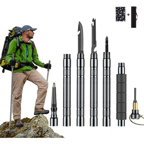Bastones De Trekking Bastones De Senderismo Bastones De Trekking Pala Plegable Multifunción, Bastón De Esquí Aleación De Aluminio Senderismo Al Aire Libre Suministros Para Acampar,106cm/42inch