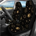 thumbnail image 2 of Yuyamidu 14 Pack Car Accessories Gold Sun and Moon Auto Seat Covers and Steering Wheel Cover Seatbelt Pad Armrest Cover Pad Headrest Covers Coasters Keychain, 2 of 7