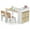 Natural, variant on Costway Kids Art Table & Chairs Set with Paper Roll Wooden Craft Study Desk Active Play Natural