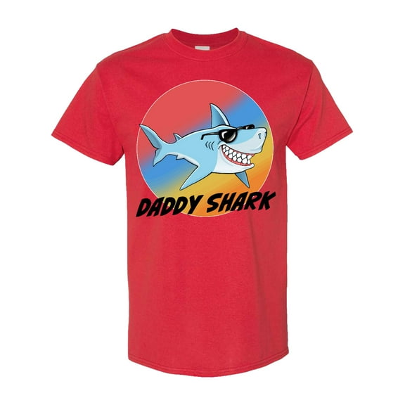 Inktastic Daddy Shark with Sunglasses and Vintage Sunset T-Shirt