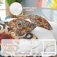 thumbnail image 3 of Burnt Orange Green Bedding 3 Piece Duvet Cover Set Full Size, Vintage Abstract Flowers Soft Microfiber Comforter Cover with Zipper Closure & Pillowcases, Wrinkle & FadeResistant Quilt Cover, 3 of 9