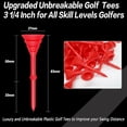 thumbnail image 4 of FINGER TEN Golf Tees Plastic Unbreakable Tee 3 1/4 Inch 60 Pack, Durable Stable Golf Tee 6 Colors Available for Practice, 4 of 8