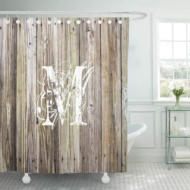 Suttom Country Rustic Wood Planks, Country Chic Shower Curtains