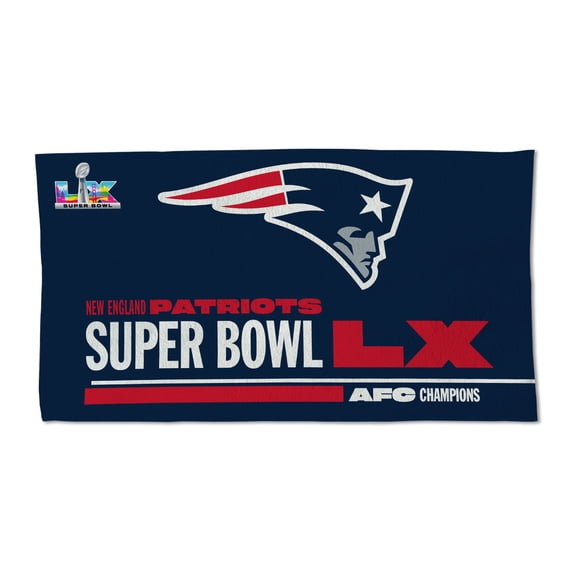 WinCraft New England Patriots 2025 AFC Champions Locker Room Double-Sided 22" x 42" Celebration Towel