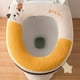thumbnail image 3 of Cubierta de asiento de inodoro bordado con cremallera, cubierta gruesa de inodoro de terciopelo de invierno amarillo, 3 of 6