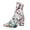 White, variant on Bmisegm Ladies Autumn and Winter Fashion Elegnt Embroidered Printing Retro Thick Heel Round Toe Zipper ComfortableNot to Wear Feet in The Boots Shoes Boots for Women White 6.5
