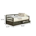 thumbnail image 6 of Modern Sofa Bed with 2 Storage Drawers, Wood Twin XL Size Storage Daybed with Trundle for Bedroom, Guest Room, No Box Spring Required, Grey, 6 of 7