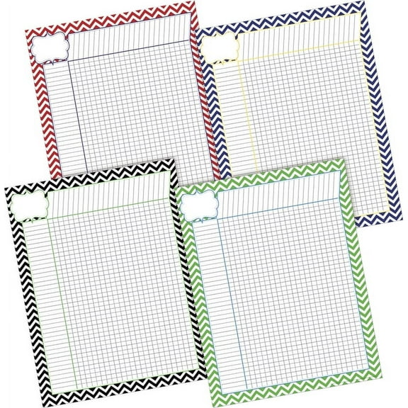 Barker Creek Nautical Chevron Incentive Chart Set - 4 Charts