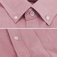 thumbnail image 3 of Men’s Cotton Casual Short Sleeve Classic Collared Plaid Button Up Dress Shirt (#4 Pink, 3XL), 3 of 3