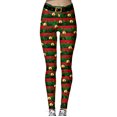thumbnail image 1 of Pantalones deportivos para correr con estampado navideño de Yoga de cintura alta a la moda para mujer Fridja  hfkajh104272, 1 of 3