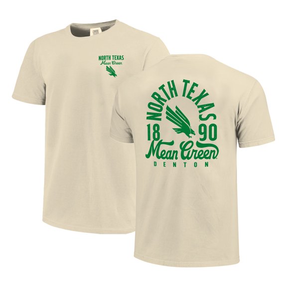 Men's Cream North Texas Mean Green Comfort Colors Mascot Overlay T-Shirt