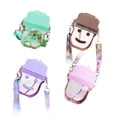 thumbnail image 4 of Taotanxi Cute Water Bottle With Straw - 300 Ml Creative Ice Cream Popsicle Cups Adjustable Shoulder Strap for School Girls, Bpa Free Kawaii Drinking Bottles (Pink), 4 of 6