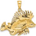 thumbnail image 4 of 14K Yellow Gold 2-D Polished /Textured Lion Fish Charm (17.1 X 28.35) Made In United States k7867, 4 of 5