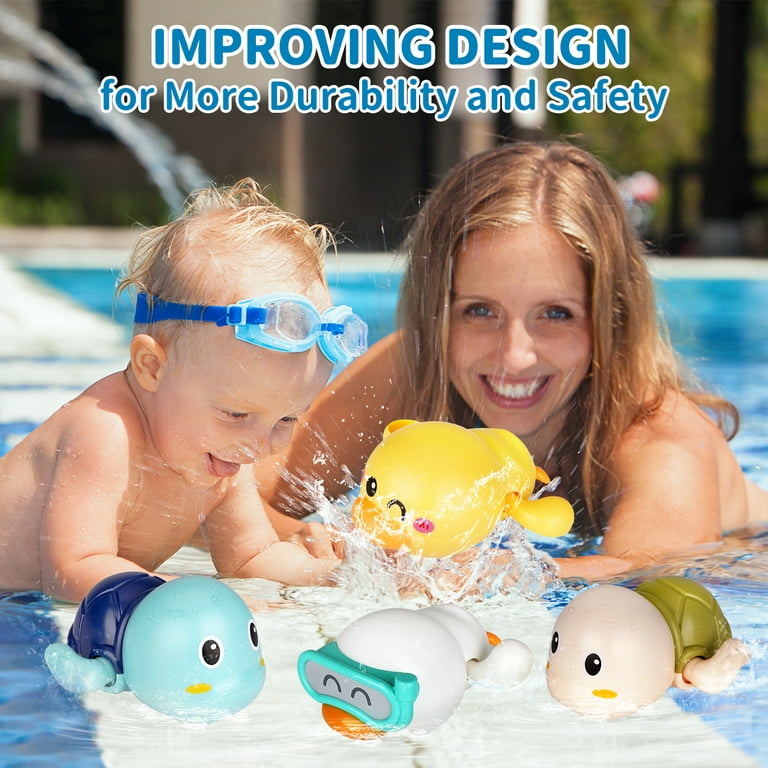 Baby Bath Toys for Toddlers 1-3, 6 Pack Floating Wind-Up Kids Bathtub Toys  for 1 2 3 4 5 Year Old Boy Girl Birthday Gift, Cute lnfant Swimming Water