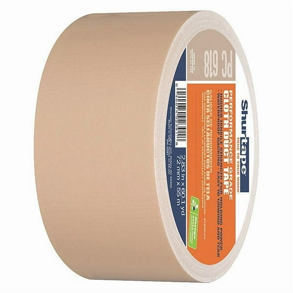 Shurtape Duct Tape, Tan, 60-1/8 yd L, 2-7/8 in W 105478