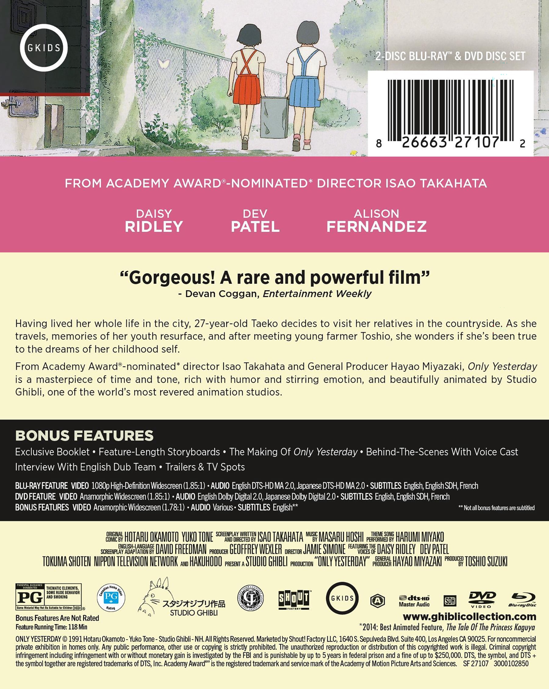 Only Yesterday (Limited Edition SteelBook) (Blu-ray + DVD), Anime, Shout! Factory