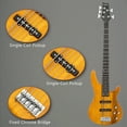 thumbnail image 3 of Veryke GIB Electric 5 String Bass Guitar Full Size with Bag & Strap & Pick & Connector & Wrench Tool - Transparent Yellow, 3 of 6