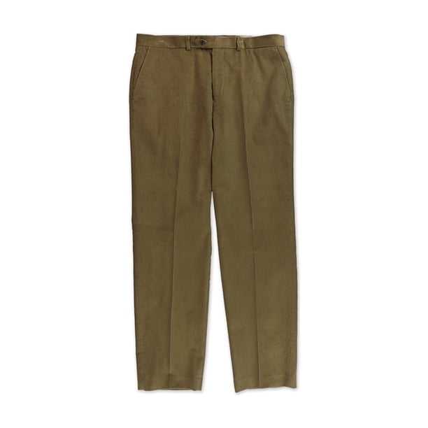 Ralph Lauren Pantalones de pana informales con frente plano para hombre, marrón, 34W x 34L Ralph Lauren Pana