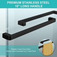 thumbnail image 6 of 60'' W x 74'' H Framed Shower Door with Bypass and Single Sliding Options, 5/16" (8mm) Clear Tempered Glass, hardware in Black, 6 of 6