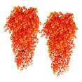 thumbnail image 2 of 2pcs Artificial Fern Plants Fake Hanging Plants, Outdoor Faux Plants Uv Resistant Suitable for Fall Spring Bedroom Living Room Balcony Office Party Home Decorations(Orange), 2 of 7