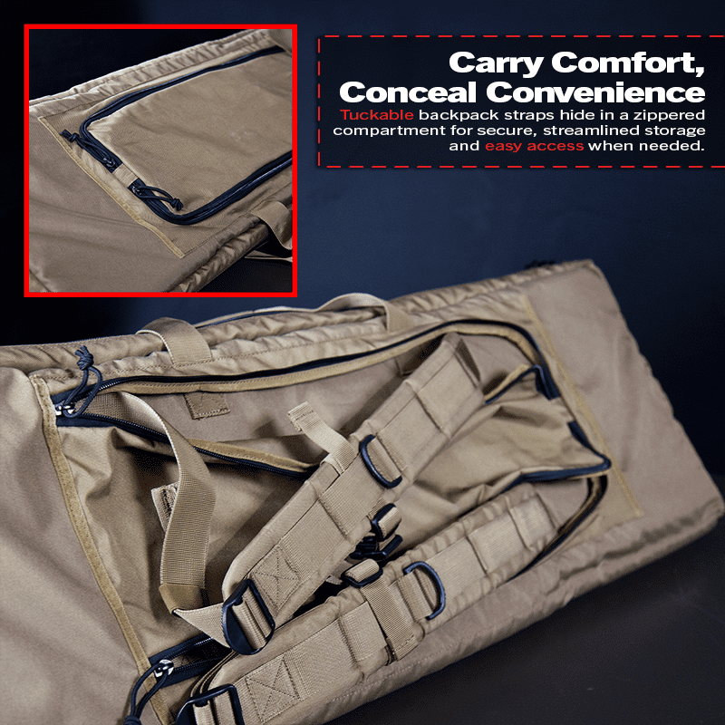 DDT 32" Padded Double Rifle Case with DDT Logo Patch, Color Tan