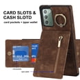 thumbnail image 4 of Nalacover for Samsung Note 20, Wallet RFID Credit Card Holder and Zipper Pocket,Drop Protection Flip Cover Ring Holder Kickstand Double Magnetic Clasp for Samsung Galaxy Note 20, Brown, 4 of 12