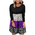 thumbnail image 2 of Qiopertar Robe Mode Femme Col Rond Léopard Printemps Grande Manches Longues Automne Liquidation Moins de 5$ en Liquidation Offres d'Accès Anticipé, 2 of 6