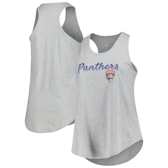Women's Fanatics Heather Gray Florida Panthers Plus Size Racerback Tank Top