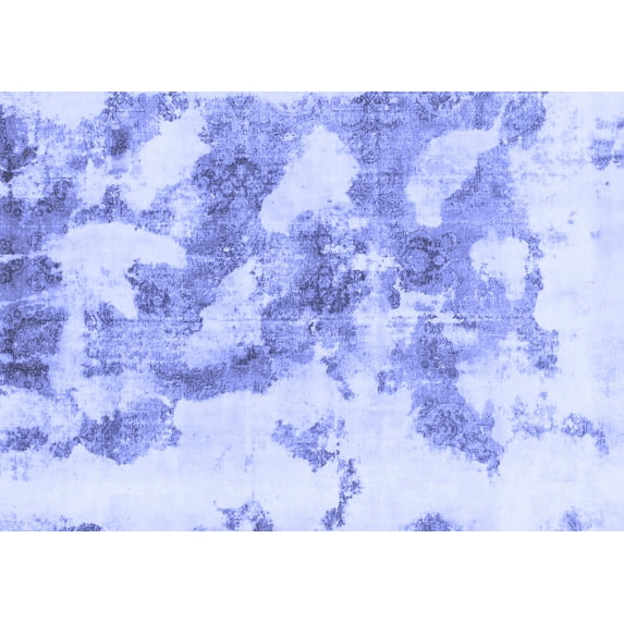 Ahgly Company Machine Washable Indoor Rectangle Abstract Blue Modern Area Rugs, 4' x 6'
