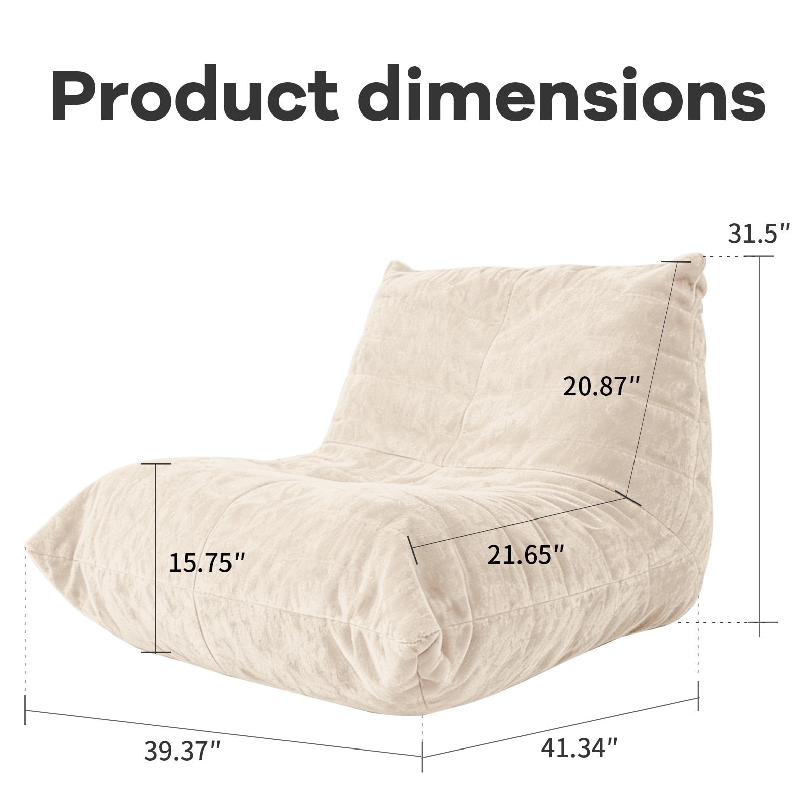 zyoiszvq Memory Foam Bean Bag Chairs for Living Room,Bedroom,Dorm