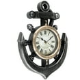 thumbnail image 4 of Anchor and Ships Wheel Large Nautical Themed Wall Clock, Weathered Iron Color With an Analog Quartz Non Ticking Sweep Movement, 4 of 7