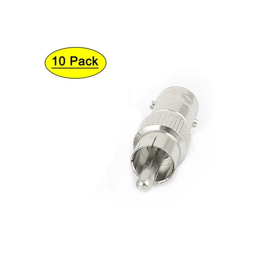 10 Pcs BNC Female Jack to RCA Male Plug F/M RF Coaxial Cable Adapter Connectors