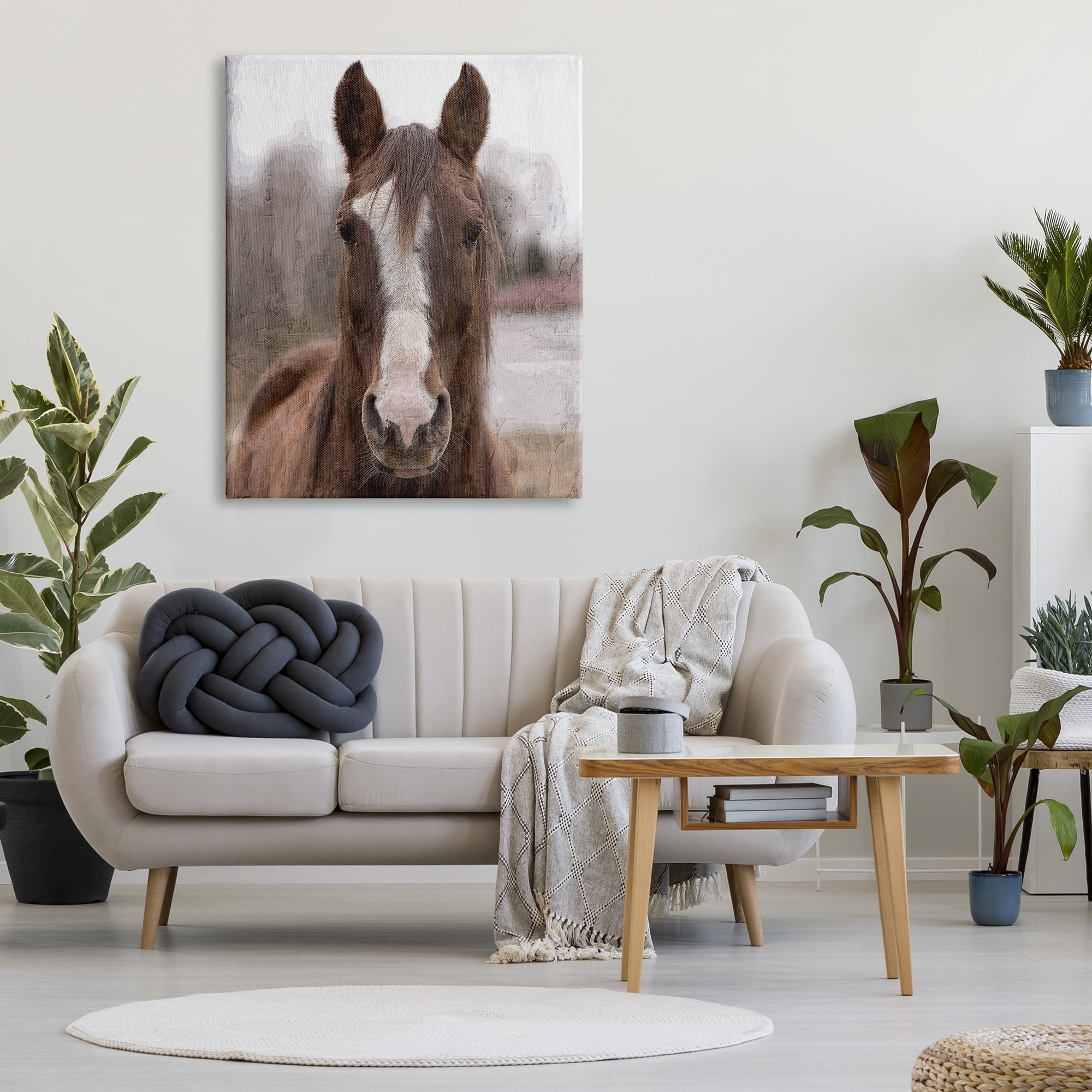 Stupell Industries Colt Horse Portrait Animals & Insects Painting Gallery Wrapped Canvas Art Print Wall Art, 36 x 48