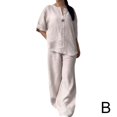 thumbnail image 1 of SGACAI Amazon European And American Cross-Border New Women'S Clothing Independent Station Aliexpress Fashion Solid Color Cotton And Linen Casual Suit Pants, 1 of 7