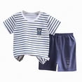 thumbnail image 3 of TOWED22 Newborn Toddler Baby Boy Outfits 2pcs Short Sleeve Round Neck Tee Casual Shorts Truck Clothes(Light Blue,4-5 Y), 3 of 9